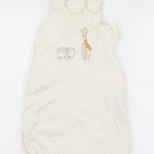 George Baby White Geometric Cotton Babygrow One-Piece Size 0-3 Months  Snap - 0-6