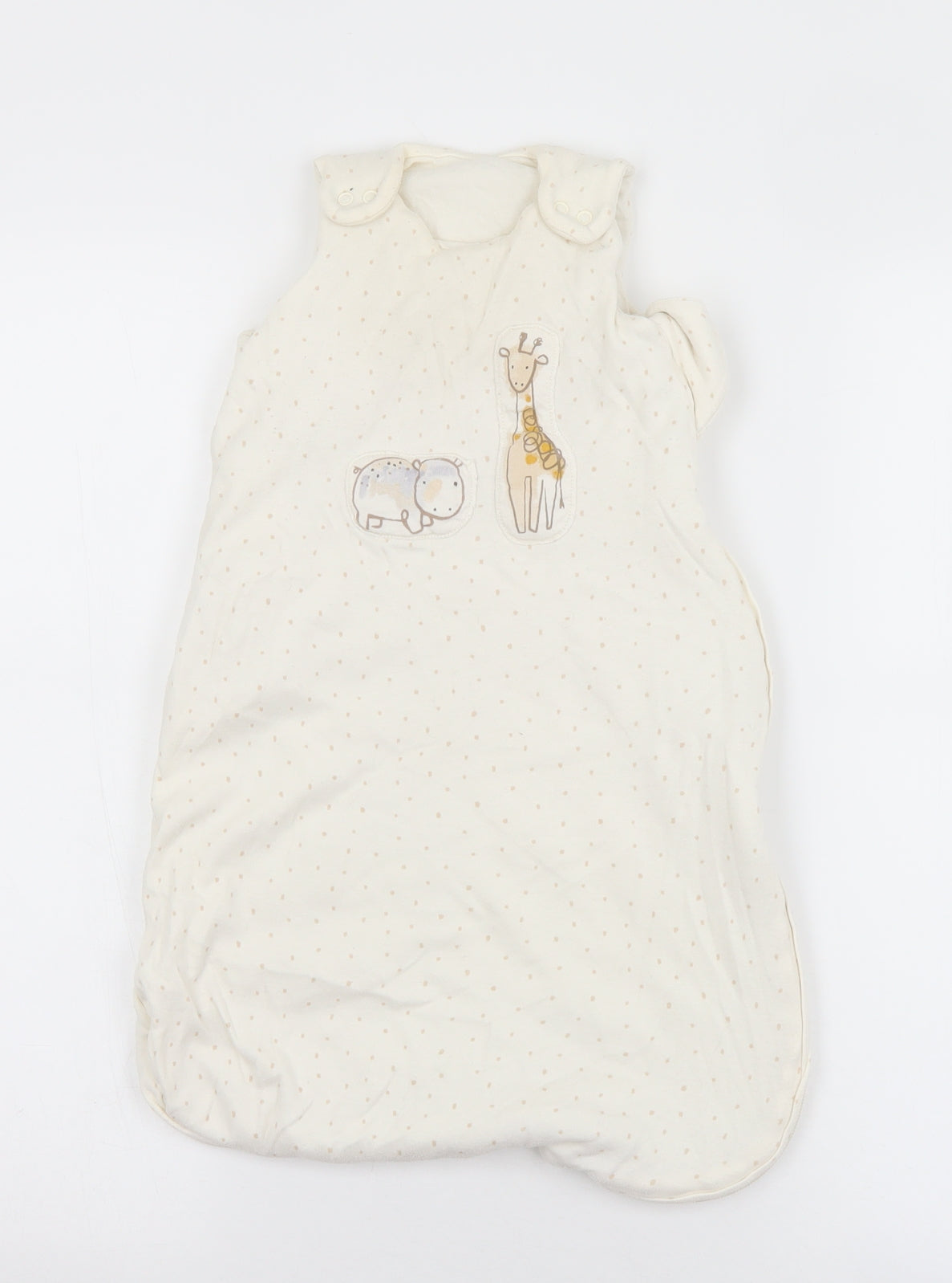 George Baby White Geometric Cotton Babygrow One-Piece Size 0-3 Months  Snap - 0-6