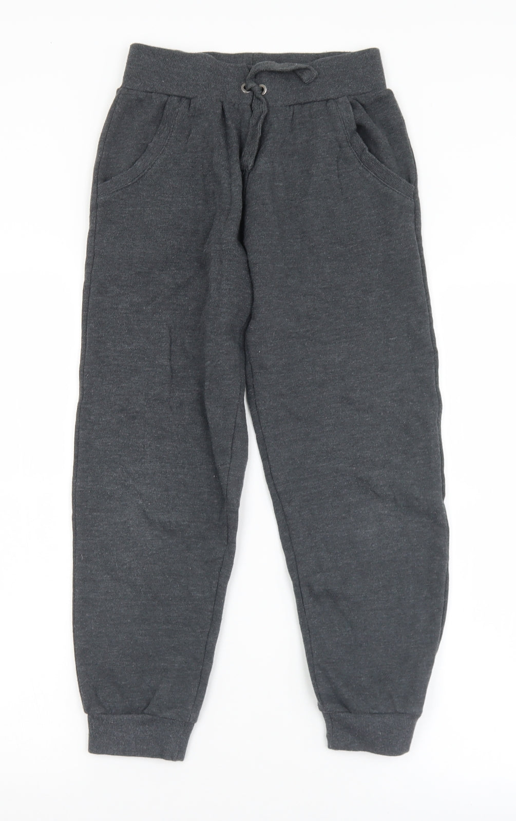 Dunnes Stores Boys Grey  Cotton Jogger Trousers Size 10-11 Years  Regular Drawstring