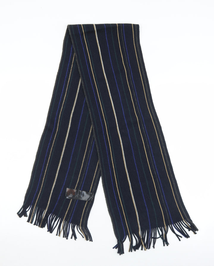 Debenhams Mens Black Striped Acrylic Scarf  One Size