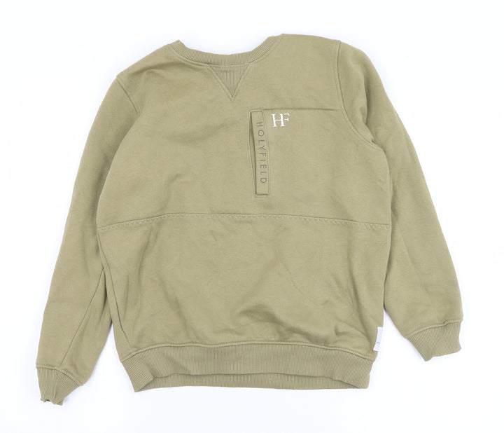 Holyfield Boys Green  Cotton Pullover Sweatshirt Size 10-11 Years   - Logo. 10-12 Years