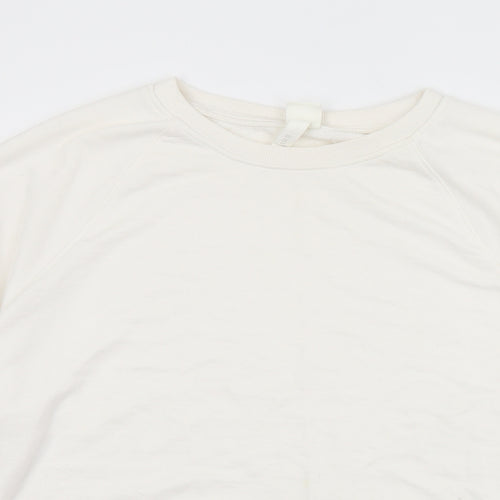 H&M Mens White  Polyester Pullover Sweatshirt Size 2XL