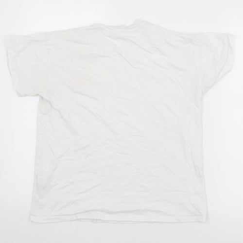 Megan Ellaby Womens White  Cotton Basic T-Shirt Size XS Crew Neck