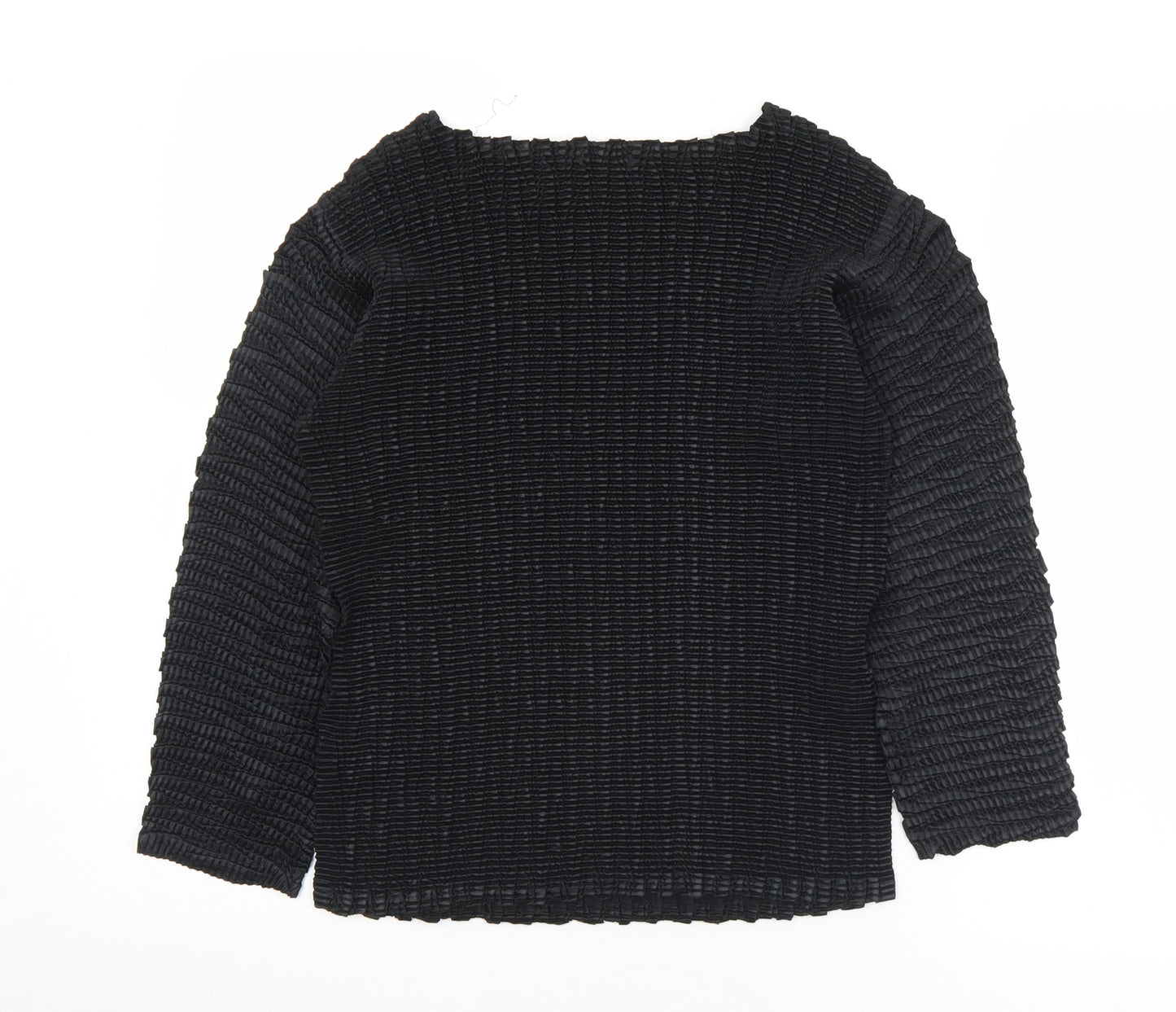 Marks and Spencer Womens Black  Polyester Basic Blouse Size L Boat Neck
