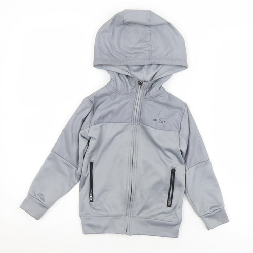 Urban Dept Boys Grey  Polyester Full Zip Hoodie Size 4 Years  Zip