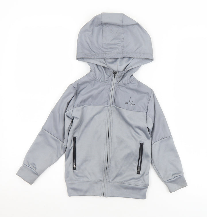 Urban Dept Boys Grey  Polyester Full Zip Hoodie Size 4 Years  Zip