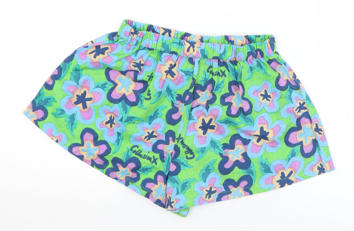 COLLUSION Womens Multicoloured Floral Cotton Hot Pants Shorts Size 6  Regular