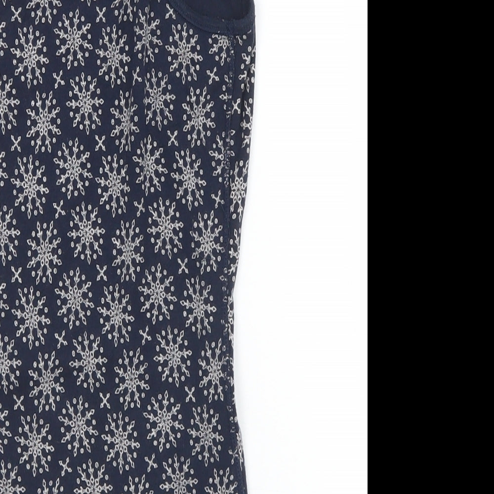 Jack Wills Womens Blue Geometric Cotton Basic Tank Size 6 Round Neck