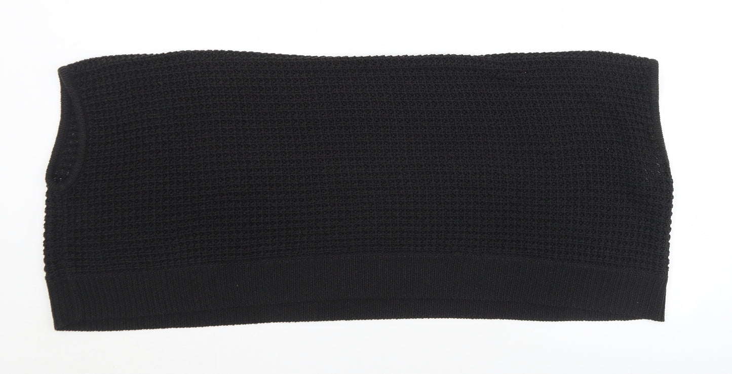 F&F Womens Black Collared  Acrylic Shrug Jumper One Size