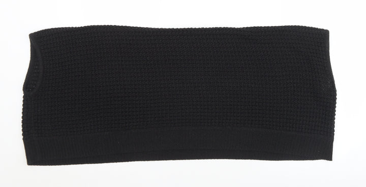 F&F Womens Black Collared  Acrylic Shrug Jumper One Size