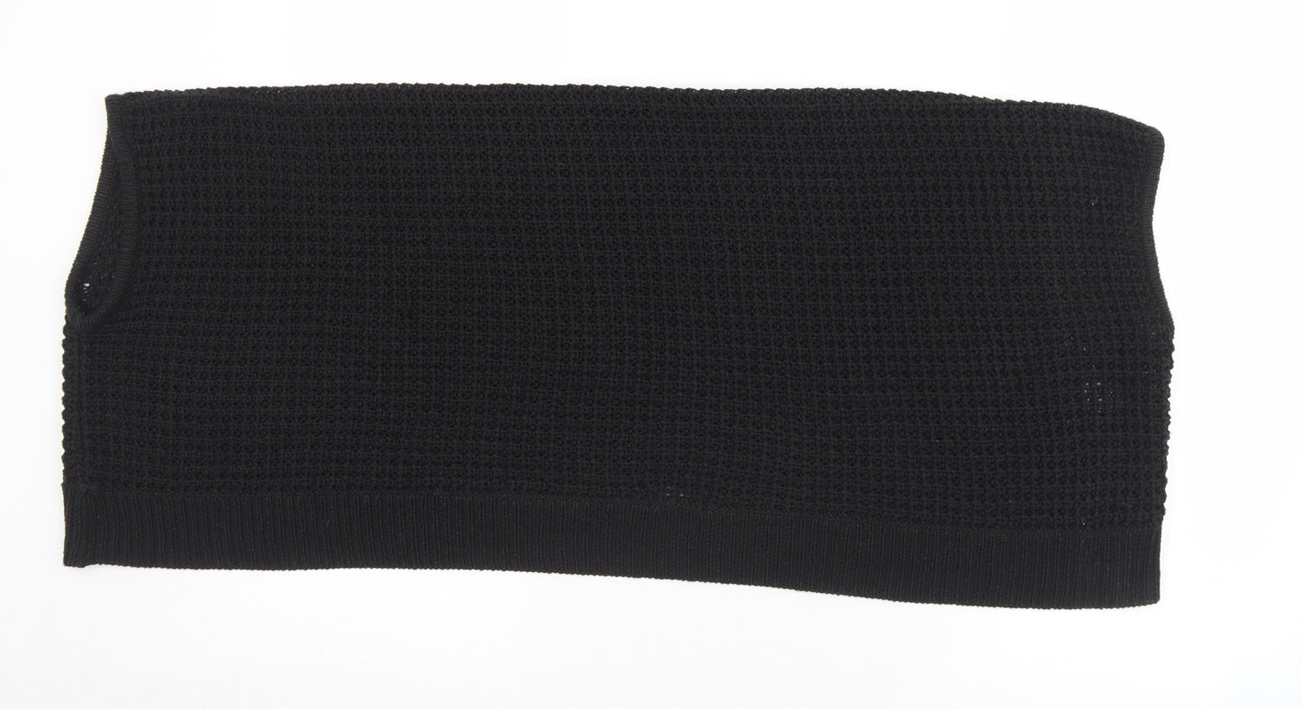 F&F Womens Black Collared  Acrylic Shrug Jumper One Size