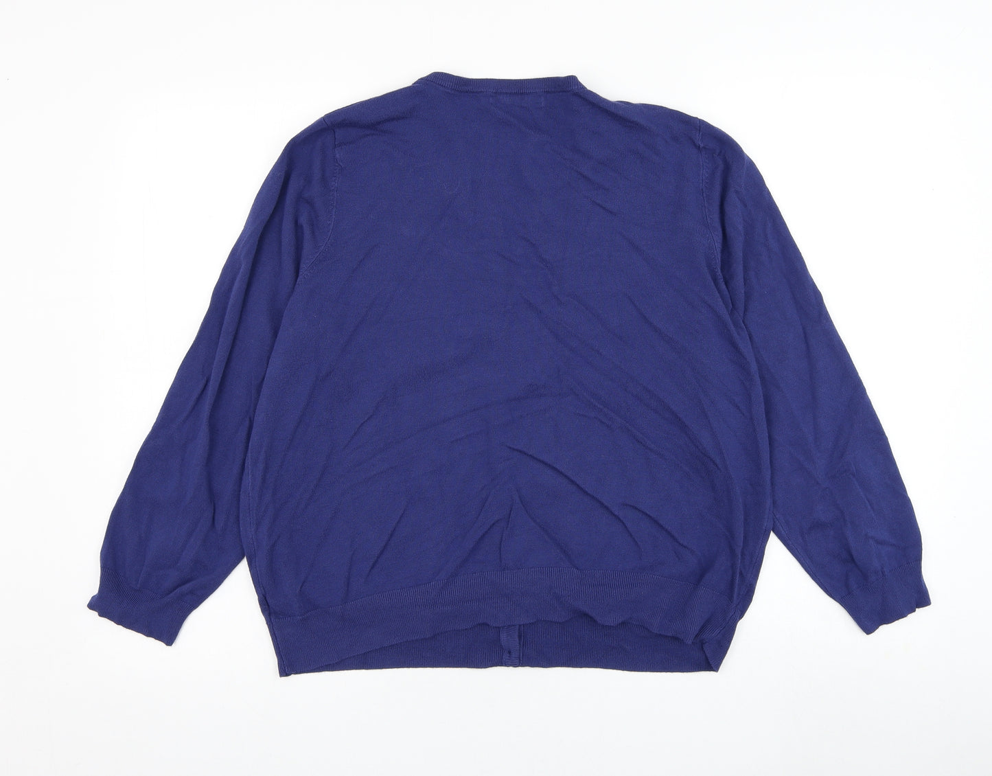 George Womens Blue Round Neck  Viscose Cardigan Jumper Size 20