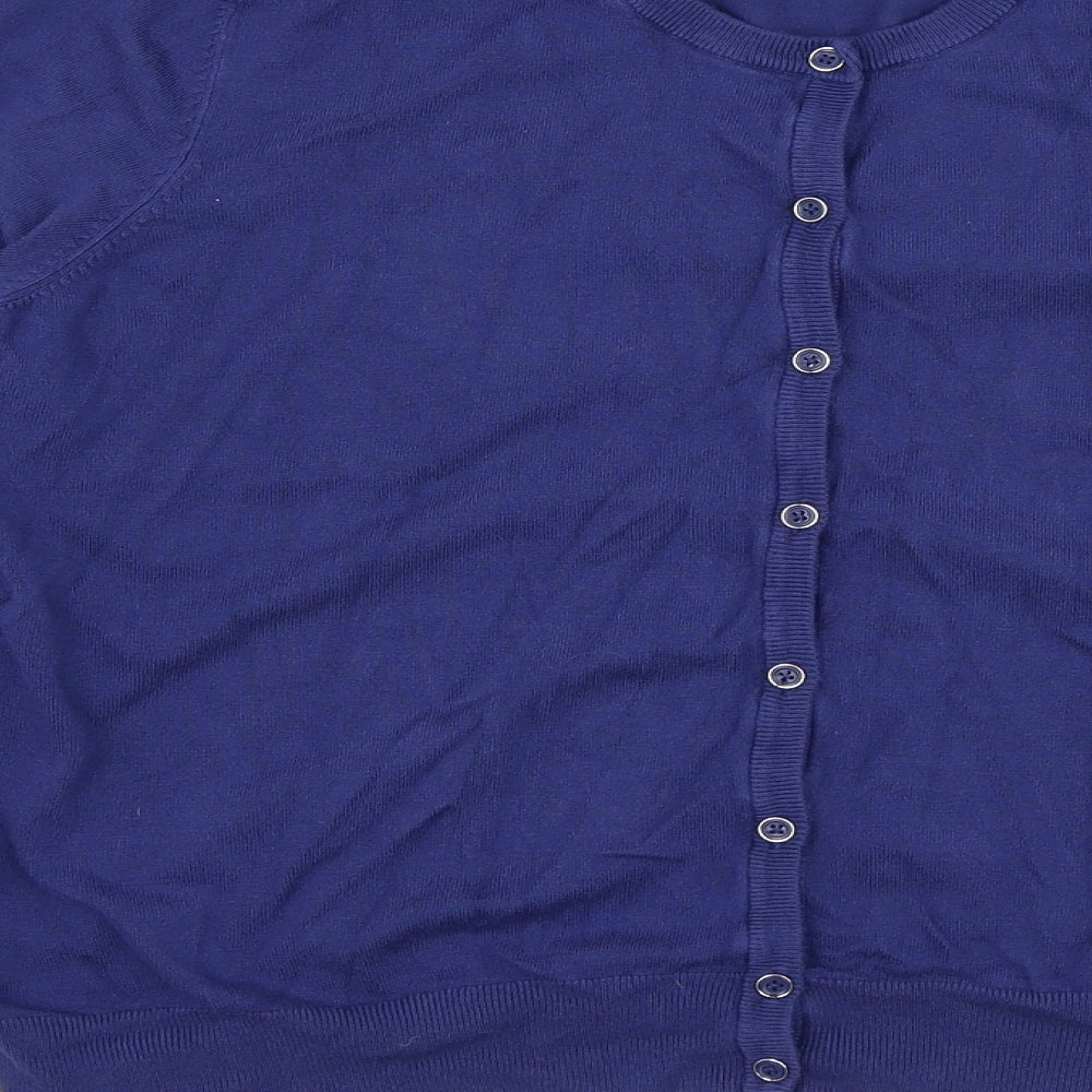 George Womens Blue Round Neck  Viscose Cardigan Jumper Size 20