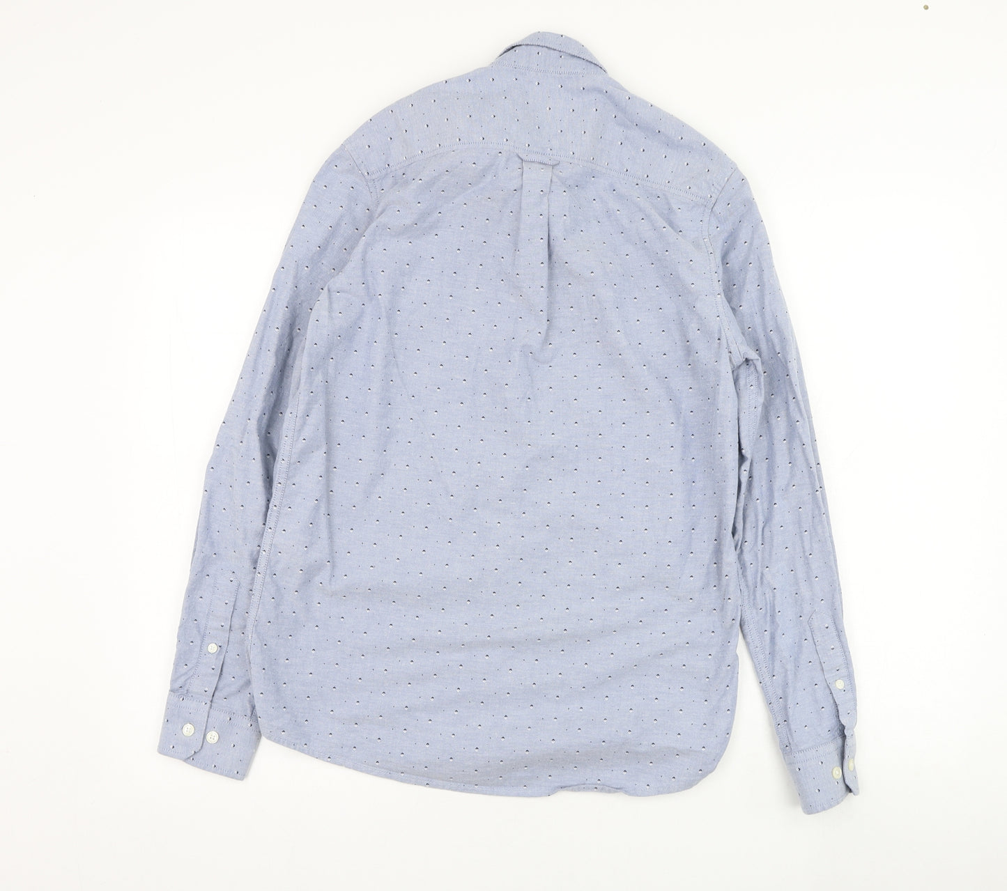 Burton Mens Blue Geometric Cotton  Button-Up Size S Collared Button