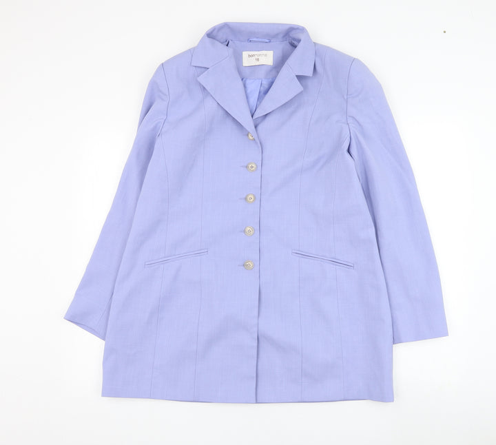 Bonmarché Womens Blue   Jacket Blazer Size 16  Button
