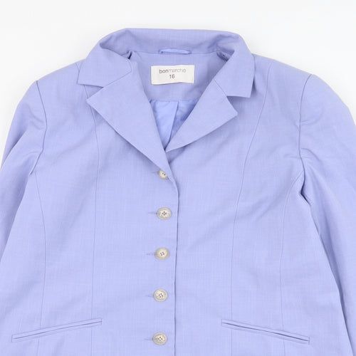 Bonmarché Womens Blue   Jacket Blazer Size 16  Button