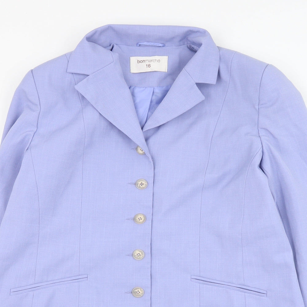 Bonmarché Womens Blue   Jacket Blazer Size 16  Button