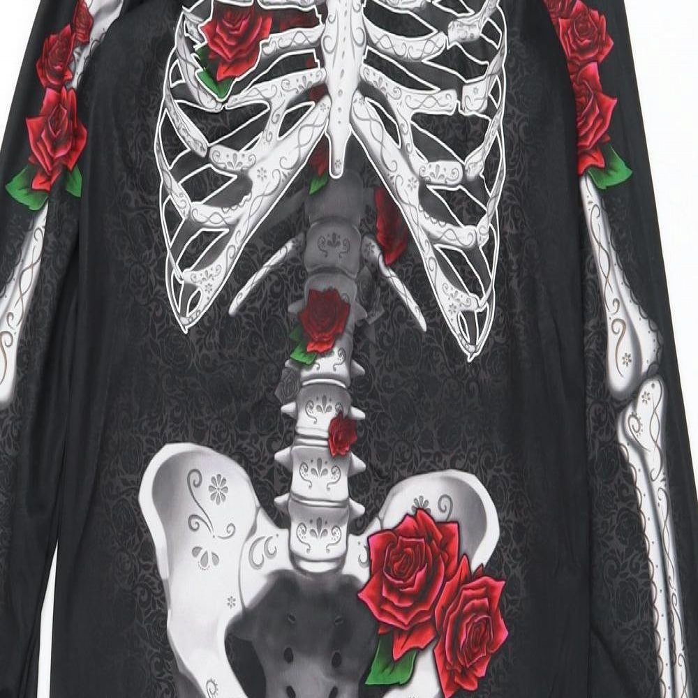 F&F Boys Grey Solid Polyester  One Piece Size 7-8 Years  Hook & Loop - Skeleton, Costume, Halloween