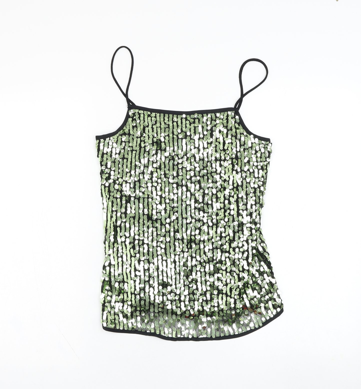 River Island Womens Green  Polyester Basic Tank Size 8 Round Neck