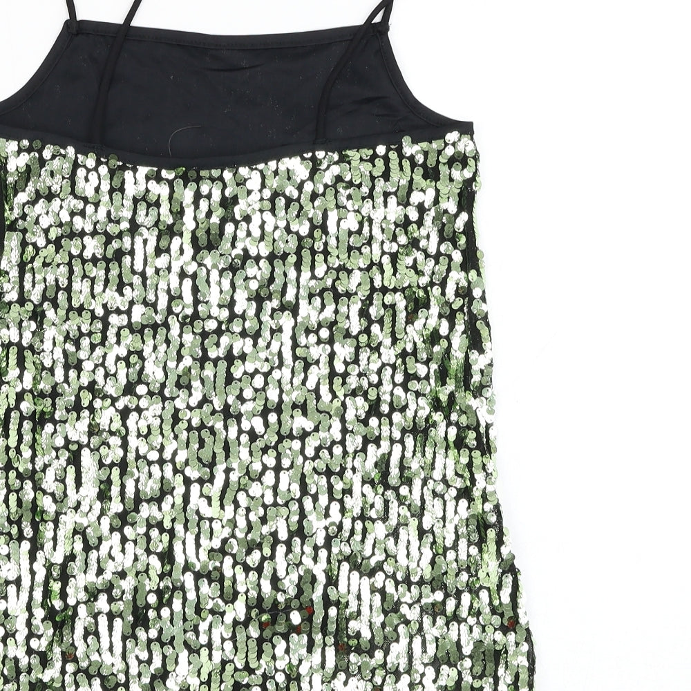 River Island Womens Green  Polyester Basic Tank Size 8 Round Neck