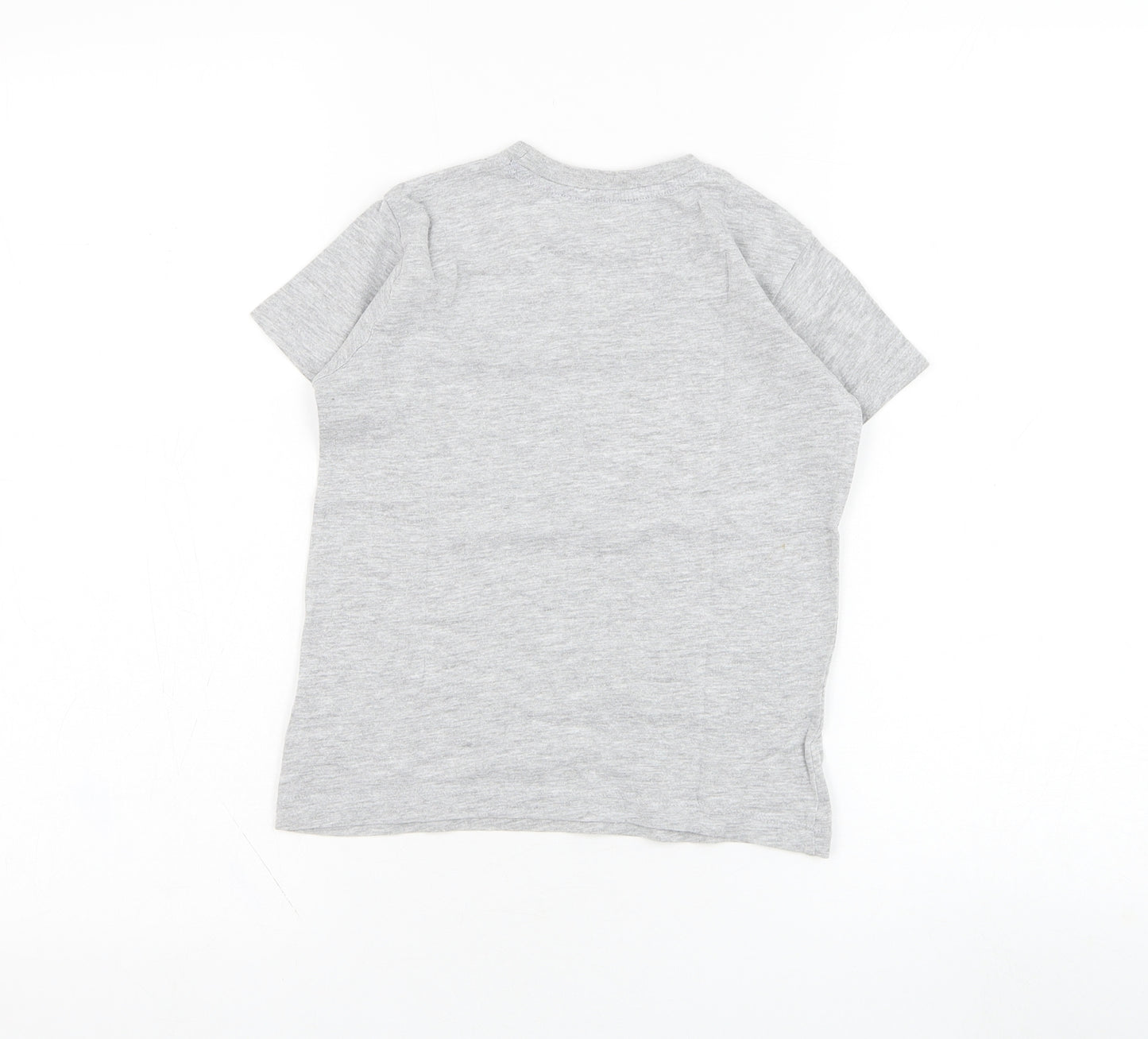 Dunnes Stores Boys Grey  Cotton Basic T-Shirt Size 5 Years Round Neck Pullover - Dinosaur