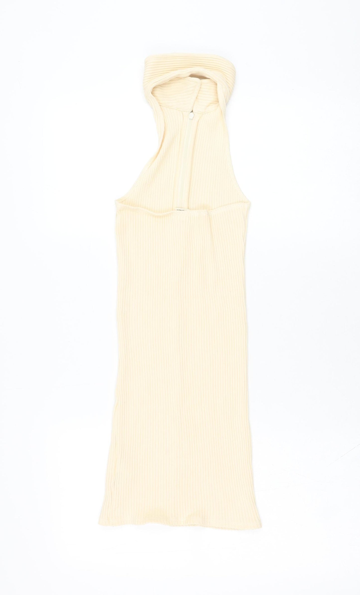 Urban Outfitters Womens Ivory  Cotton Pencil Dress  Size XS  Halter Zip