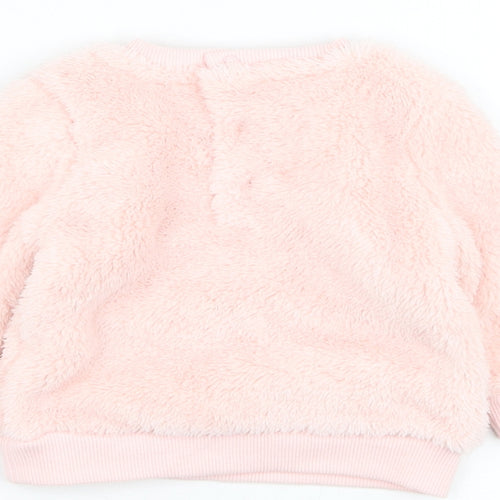 NEXT Girls Pink  Polyester Pullover Jumper Size 3-6 Months  Pullover - Rabbit