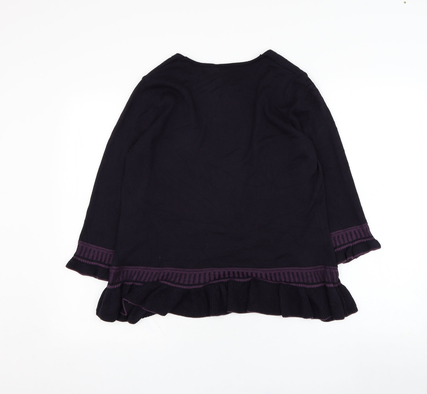 Marks and Spencer Womens Purple Square Neck  Viscose Cardigan Jumper Size 14