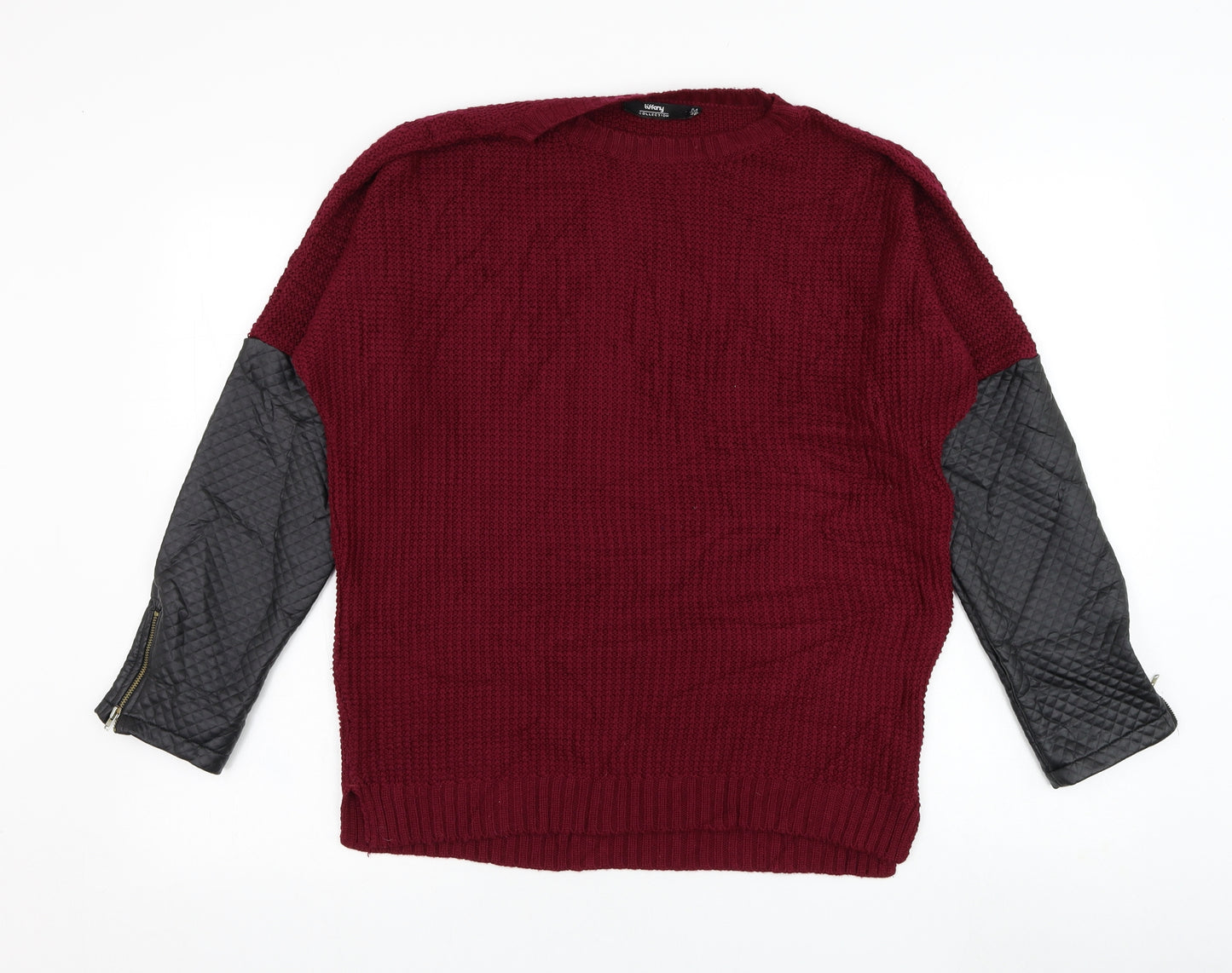 Tiffany Womens Red Round Neck  Acrylic Pullover Jumper Size M