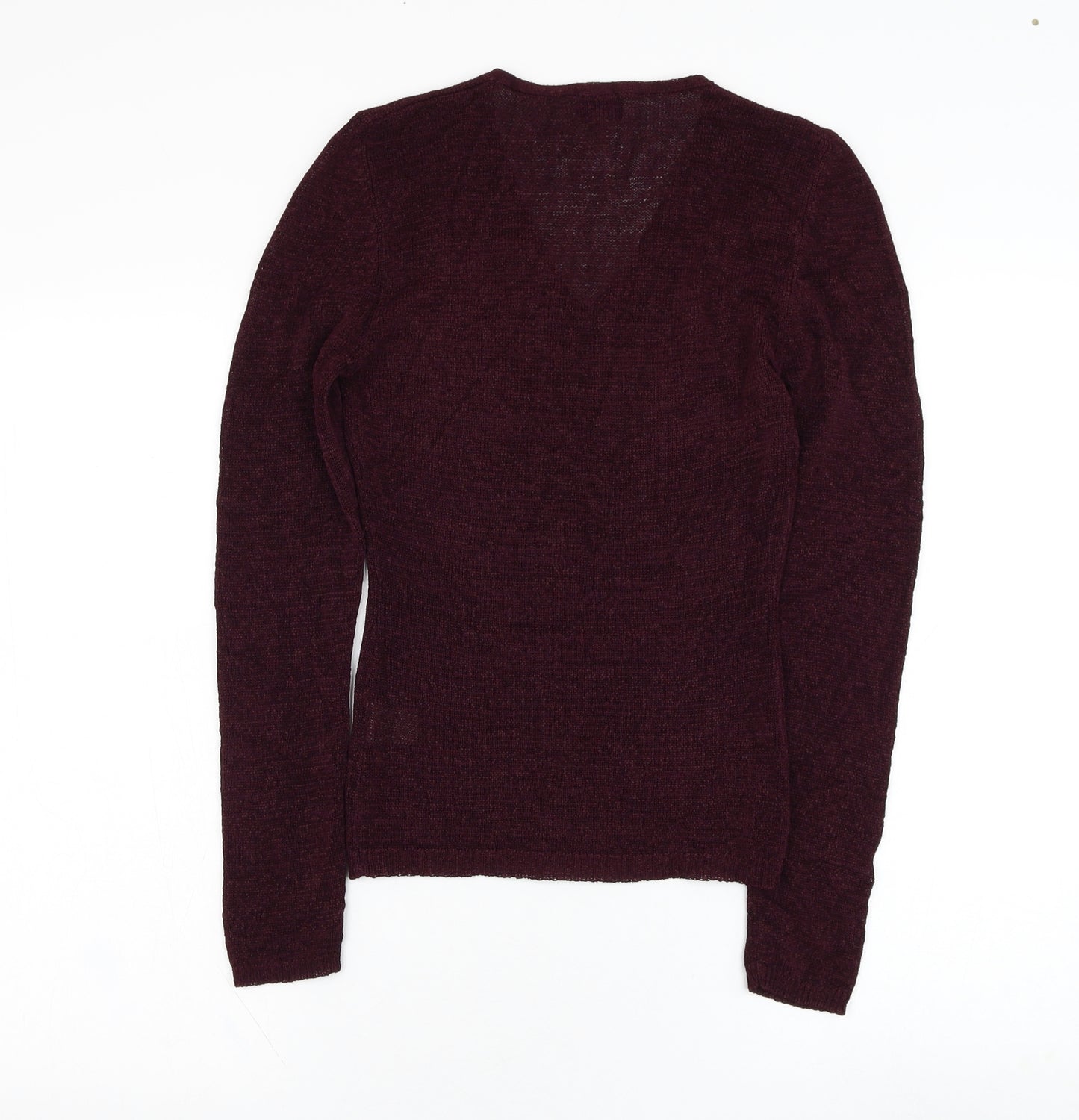 Oasis Womens Purple V-Neck  Polyester Pullover Jumper Size 12
