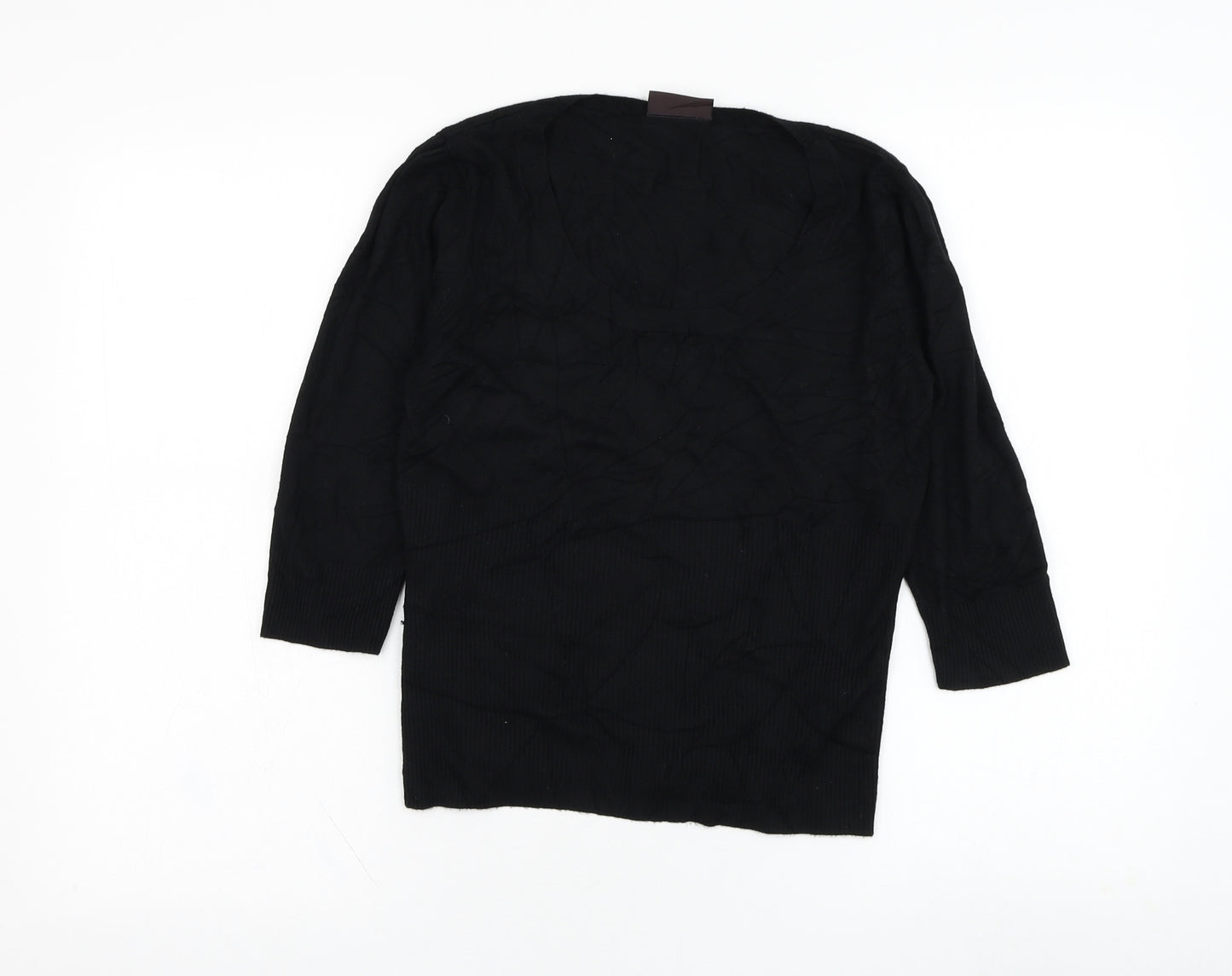 Principles Womens Black Round Neck  Viscose Pullover Jumper Size 12