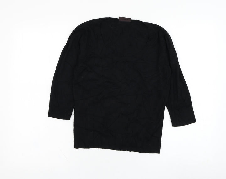 Principles Womens Black Round Neck  Viscose Pullover Jumper Size 12