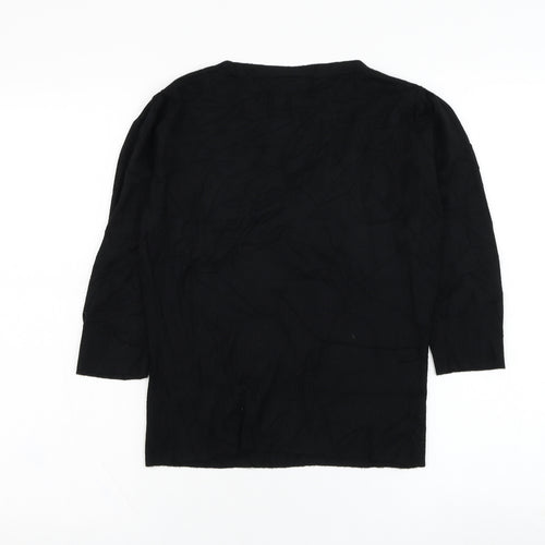 Principles Womens Black Round Neck  Viscose Pullover Jumper Size 12