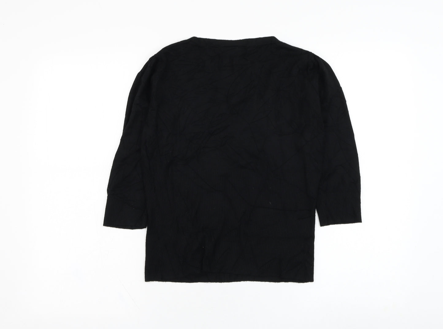Principles Womens Black Round Neck  Viscose Pullover Jumper Size 12