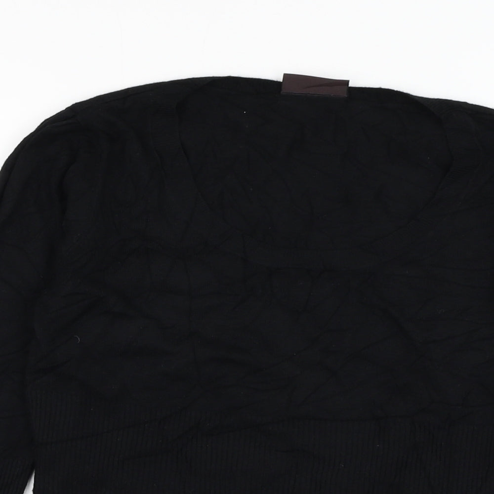 Principles Womens Black Round Neck  Viscose Pullover Jumper Size 12