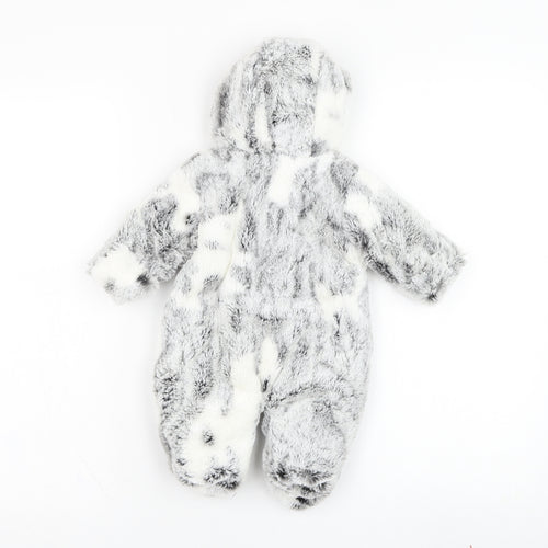 Cutie Couture Baby Grey Solid Polyester Robe One Piece Size 0-3 Months  Zip