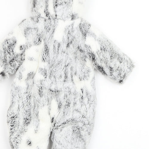 Cutie Couture Baby Grey Solid Polyester Robe One Piece Size 0-3 Months  Zip