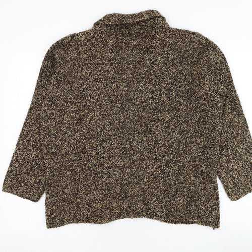 Marks and Spencer Womens Brown V-Neck  Polyester Cardigan Jumper Size M