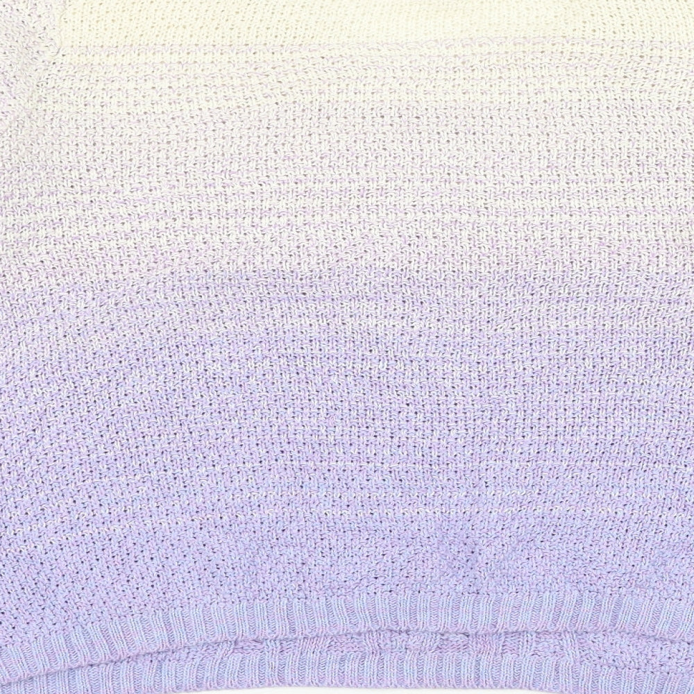 F&F Womens Purple Round Neck  Cotton Pullover Jumper Size 14