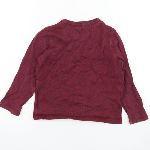 F&F Girls Red V-Neck  Cotton Pullover Jumper Size 3-4 Years  Pullover