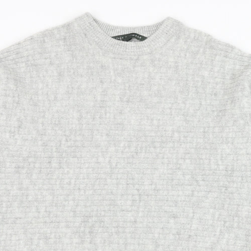 Bonmarché Womens Grey Round Neck  Acrylic Pullover Jumper Size 14