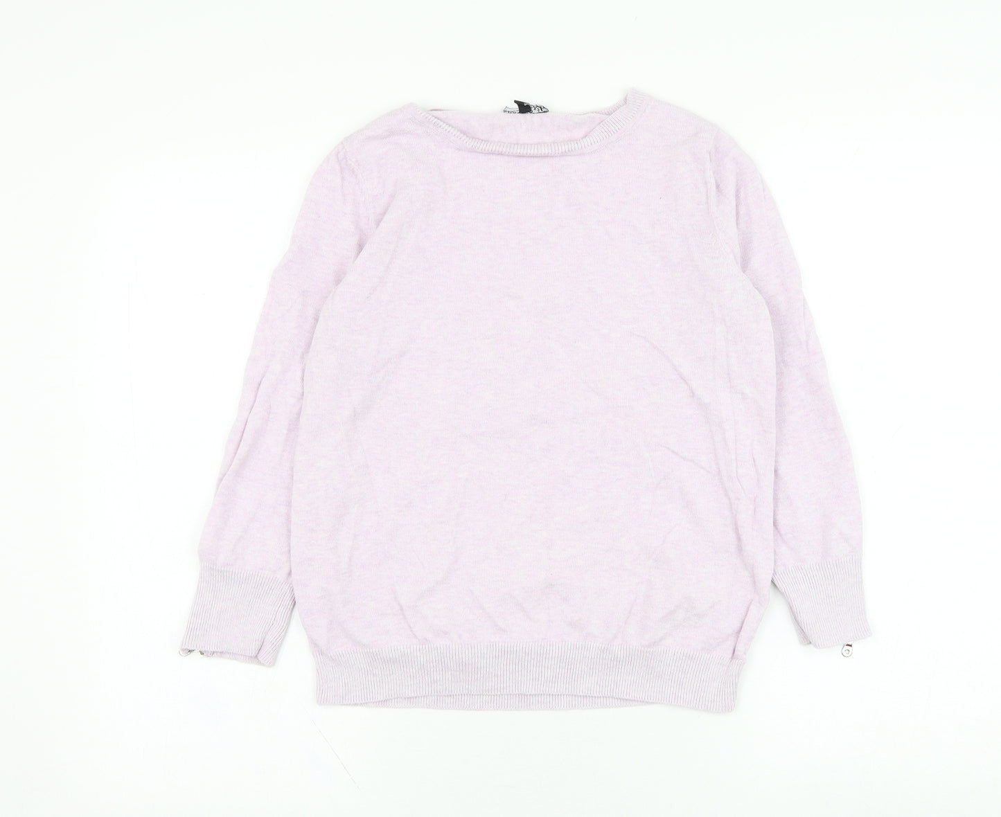 Warehouse Womens Purple Round Neck  Cotton Pullover Jumper Size 12
