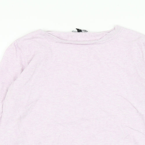 Warehouse Womens Purple Round Neck  Cotton Pullover Jumper Size 12