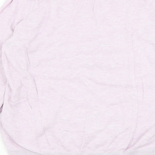 Warehouse Womens Purple Round Neck  Cotton Pullover Jumper Size 12