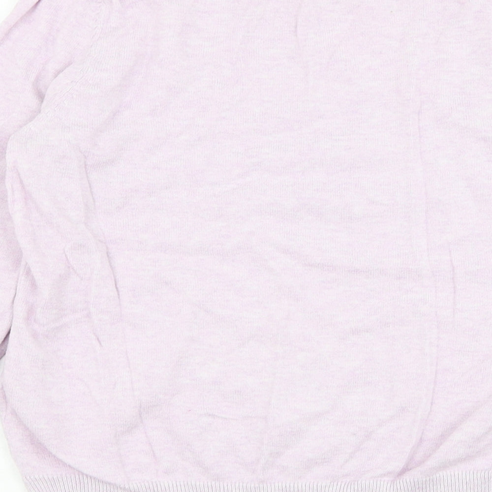 Warehouse Womens Purple Round Neck  Cotton Pullover Jumper Size 12
