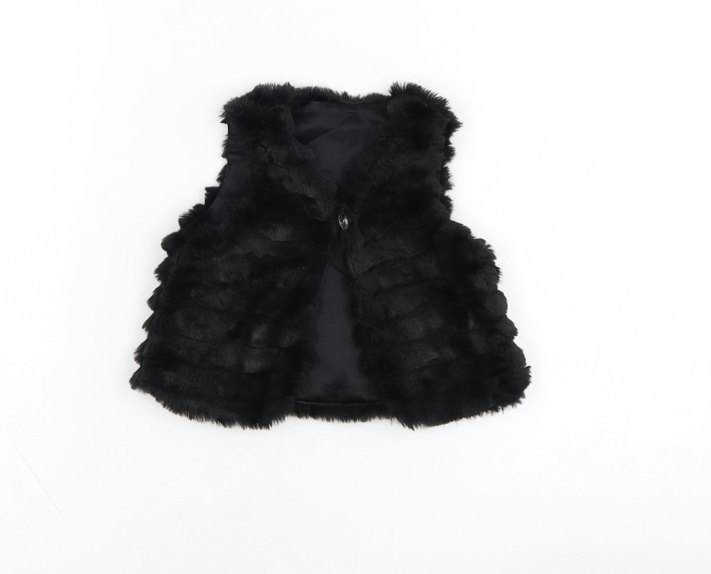 George Girls Black   Gilet Coat Size 9-12 Months   Button