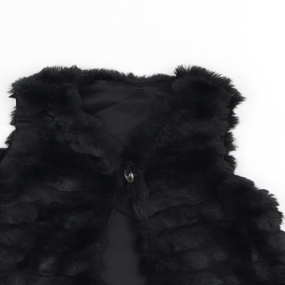 George Girls Black   Gilet Coat Size 9-12 Months   Button