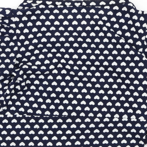 QED London Womens Blue V-Neck  Polyester Cardigan Jumper Size M   - Heart