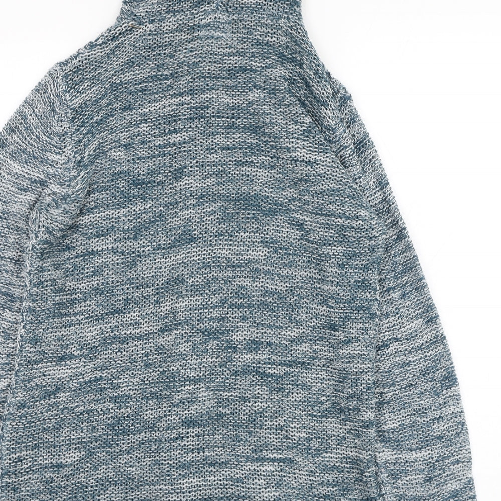 BeYou Womens Blue Round Neck  Acrylic Cape Jumper Size 12