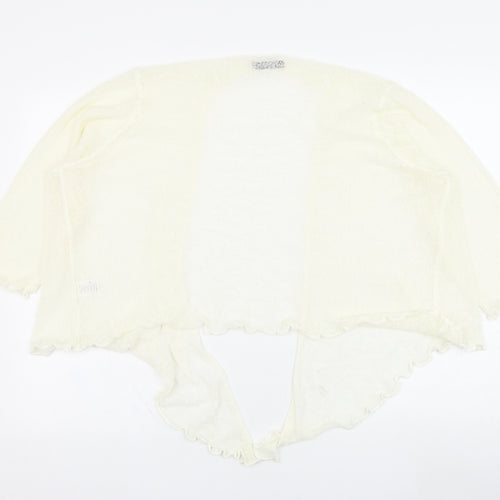 Bonmarché Womens Ivory Square Neck  Acrylic Cardigan Jumper Size XL